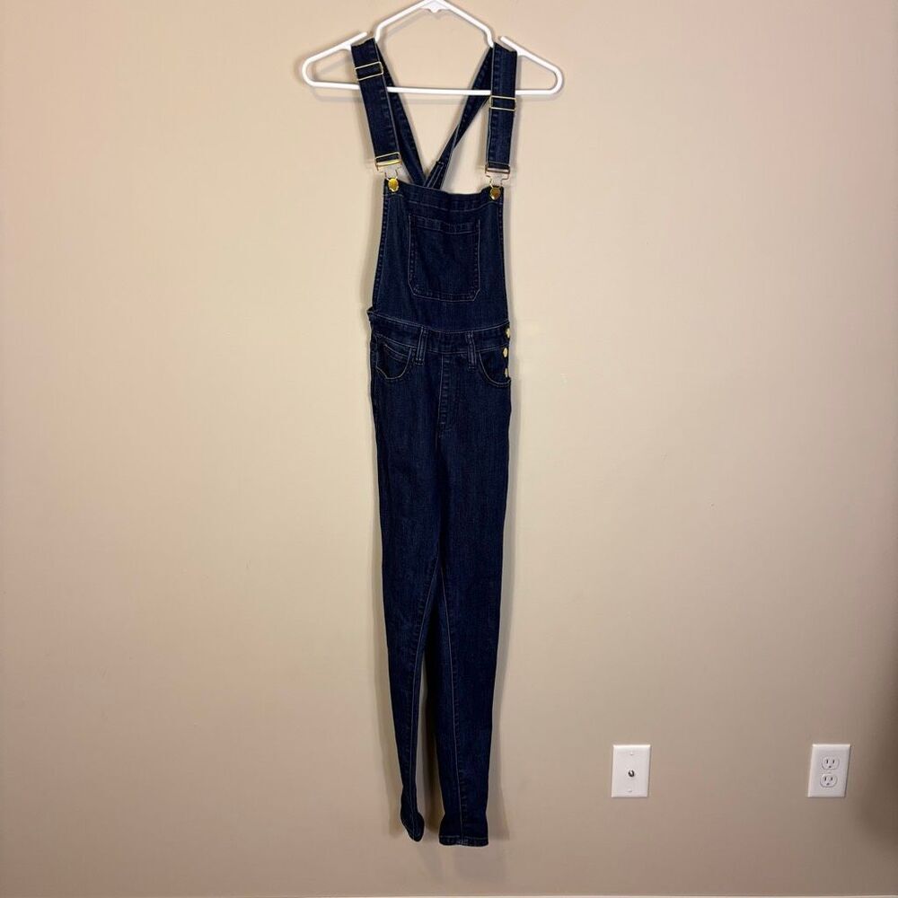 WeWoreWhat Denim Jean Overalls with Gold Buttons Size XS - Picture 1 of 7
